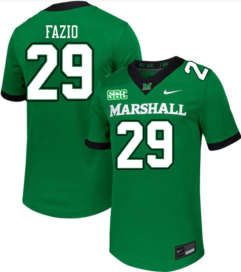 Men #29 C.J. Fazio Marshall Thundering Herd SBC Conference College Football Jerseys Stitched-Green